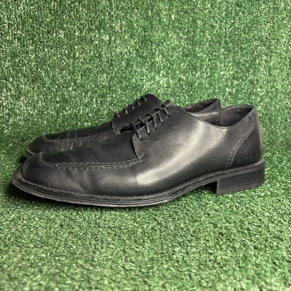 Kenneth Cole New York Square Toe Leather Lace Up‎ Dress Shoes Black Mens 11.5